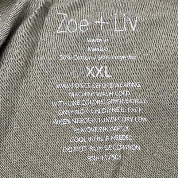Zoe And Liv Women's Size XXL I Report To My Cat Short Sleeve Tee Shirt Green New - Picture 5 of 11